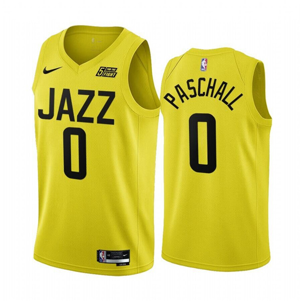 Men's Yellow Utah Jazz #0 Eric Paschall 2022/23 Statement Edition Stitched Basketball Jersey